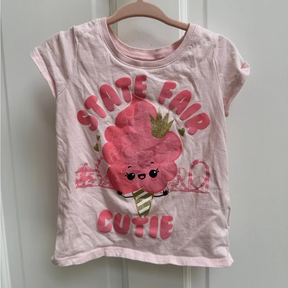 The Children's Place 3T Girl Pink State Farm Cutie Short Sleeve Tee Shirt Blouse